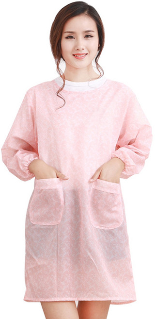 미다스키친 김장용 일회용 앞치마 긴소매 파스텔 김장 긴팔 앞치마, 1개, 핑크