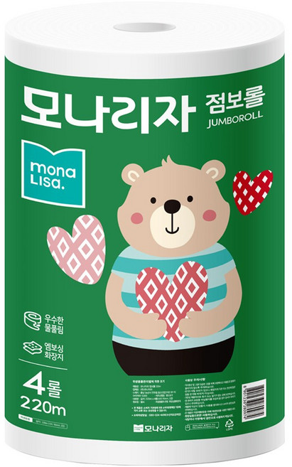 모나리자 점보롤 2겹, 220m, 1개, 4개입