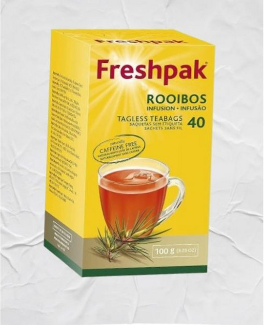 루이보스 티 태그 없 티백 40개 천연 카페인 프리 케토 친화적 남아프리카 미주 내수 Freshpak