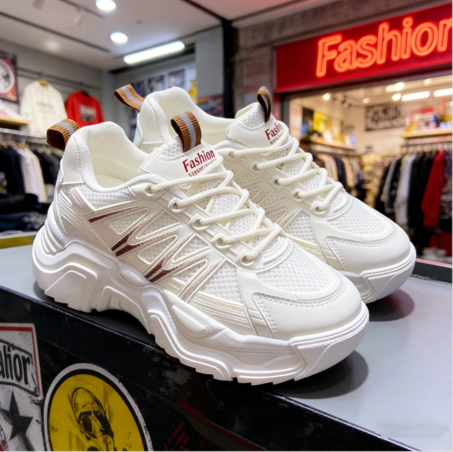 여름 시즌 메쉬 화이트 스니커즈 / 여성용 캐주얼 운동화 통기성 가벼운 데일리 슈즈