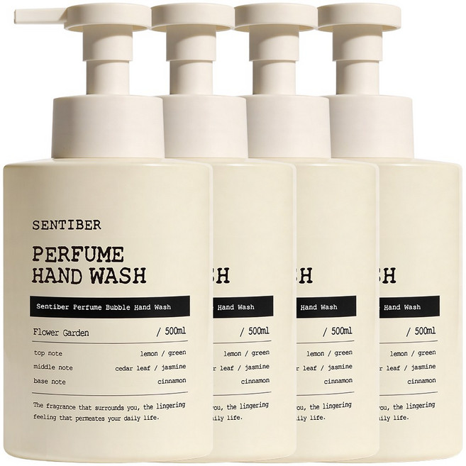 센티베르 퍼퓸 버블 대용량 핸드워시 플라워가든, 4개, 500ml