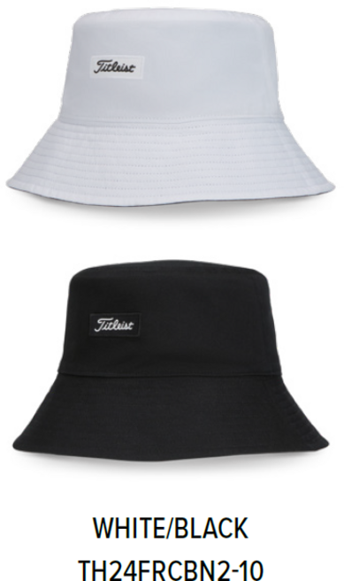 타이틀리스트 2026 리버서블 찰스턴 버켓 골프 모자 TH24FRCBN2, 1개, 화이트+블랙