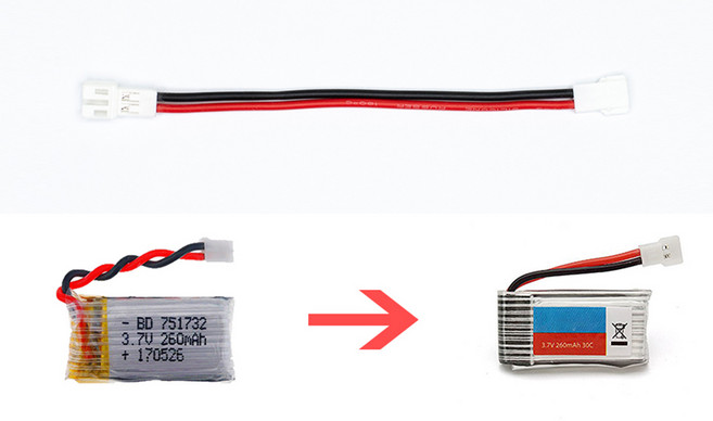케이블 PH2.0 변환 커넥터 젠더 3.7V 드론 배터리 아답터 1.85 to MOLEX, 1개, (H36)6젠더(1.85-MOL)