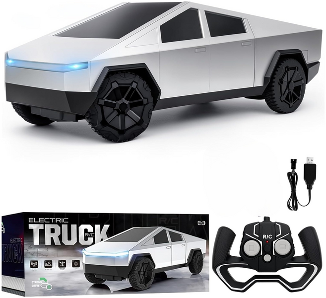 SUNNI 사이버트럭 무선 리모컨 자동차 1/24 스케일 오프로드 RC카 장난감, 1개, 흰색