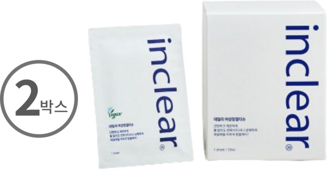 인클리어 데일리 여성 청결 티슈 25p, 150g, 2개