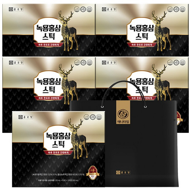 종근당 녹용홍삼 스틱, 5개, 300ml