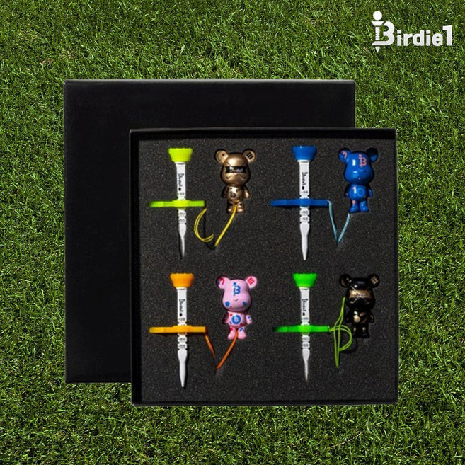 버디원 골프 티꽃이 티꽂이 티걸이, 1세트, 4개색상