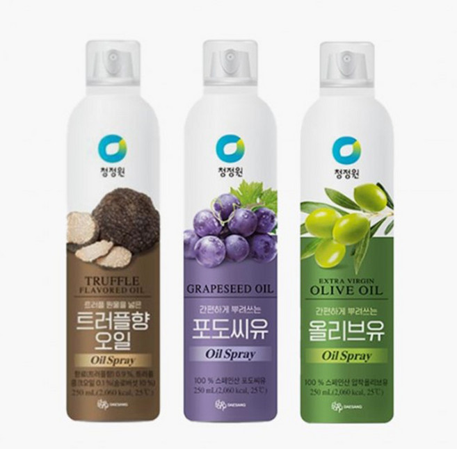 청정원 집들이 스프레이 오일세트 올리브유 포도씨유 트러플향오일 25년 추석 선물세트 6개, 6세트