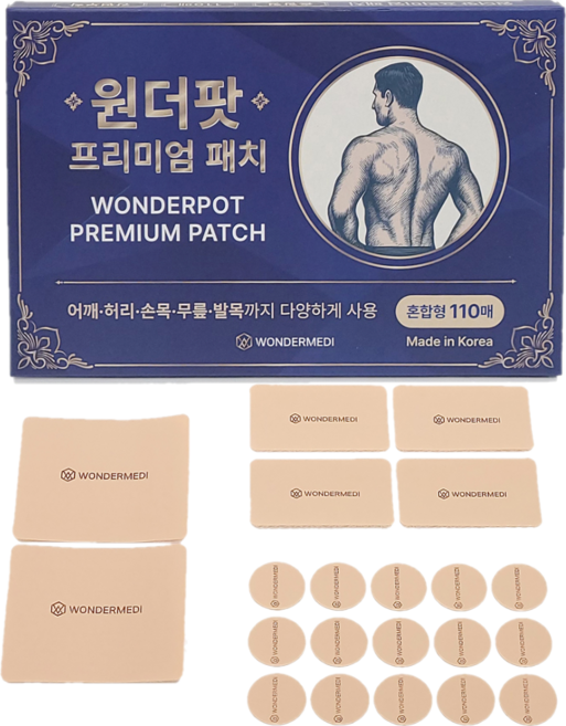 원더메디 원더팟 근육관절패치 220매 1+1 동전패치 손목 무릎 다리 손가락 패드, 1개, 110개입