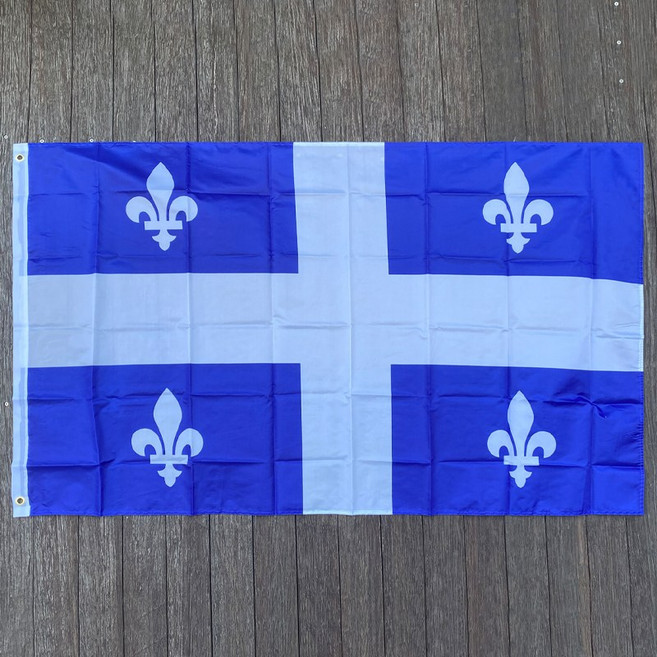 국기 xvggdg 90x150cm fleurs de lis quebec 플래그 황동 그로밋이 있는 폴리에스테르 3 X 5 Ft, [01] 옵션1