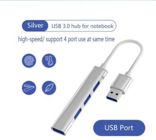 USB C 허브 4 포트 유형 C-USB 3.0 변환기 허브 컴퓨터 유형 C 허브 용 케이블 어댑터, 1개