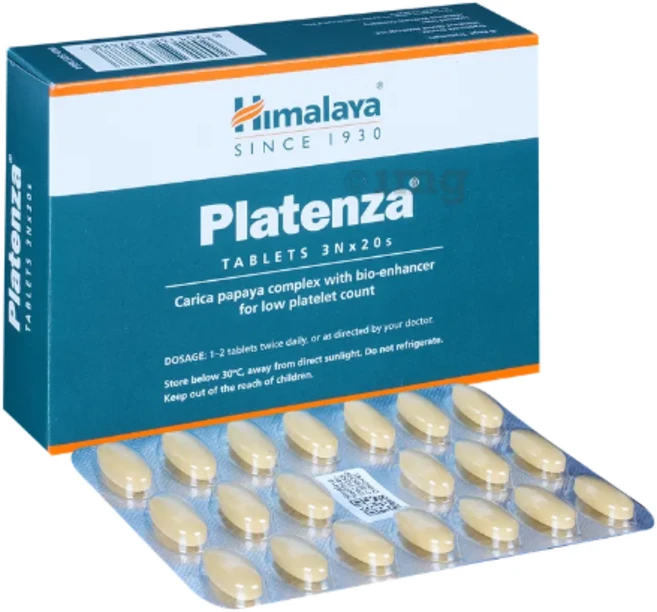 Himalaya Healthcare Platenza Tablet with Carica Papaya Complex | Manages Low Platelet Count, 3세트, 20정 - 쿠팡