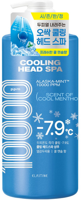 엘라스틴 쿨링 헤드 스파 10000 샴푸 쿨멘솔, 1L, 1개