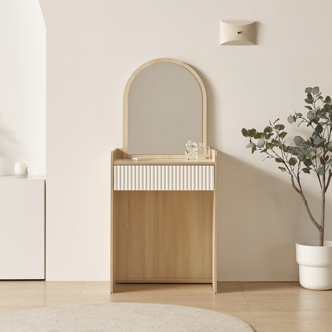 콤팩트 600 수납 LED 조명 수납 모던 미니 거울 화장대, 템바(워시화이트), 워시화이트