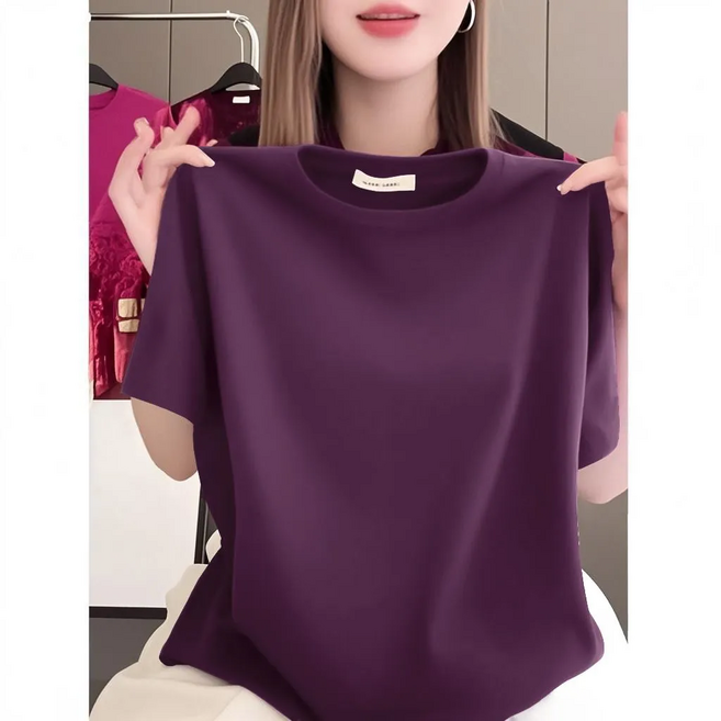 유니픽여성 여름 기본 면 반팔 티셔츠 심플하고 편안한 디자인cjg