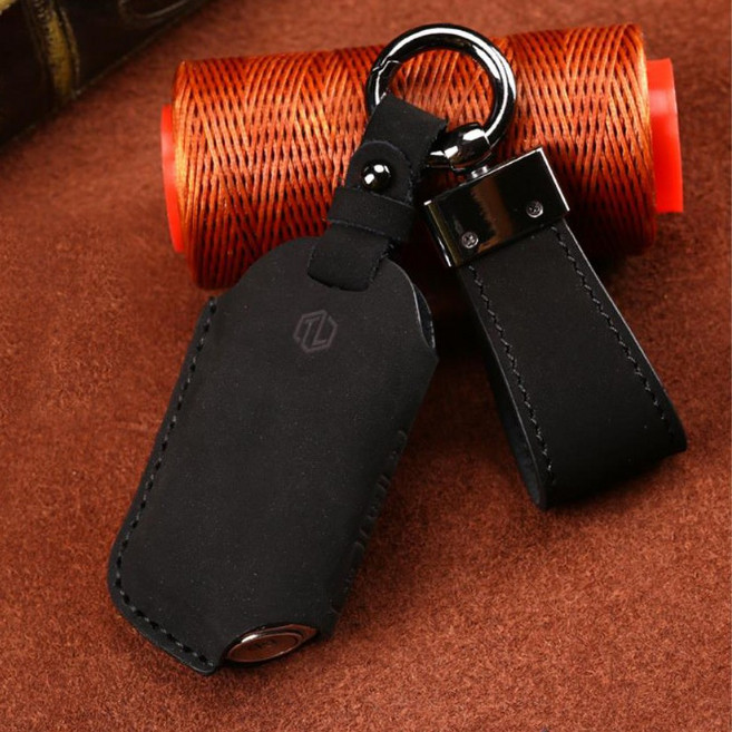 [소소마루] 소가죽 고급 스마트키케이스 4버튼 키홀더 더뉴모하비 스팅어 마이스터 더K9 TP0000FFD, 다크블랙-필기체(대소문자)