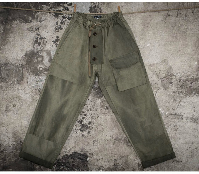 軍裝水手工作褲 寬鬆工裝長褲