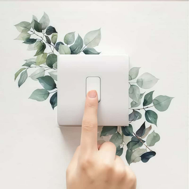 스위치 콘센트 스티커 동물 유칼립투스 방수 쉽게 붙이는 유니크 인테리어 데코 스티커, 그린Green-3