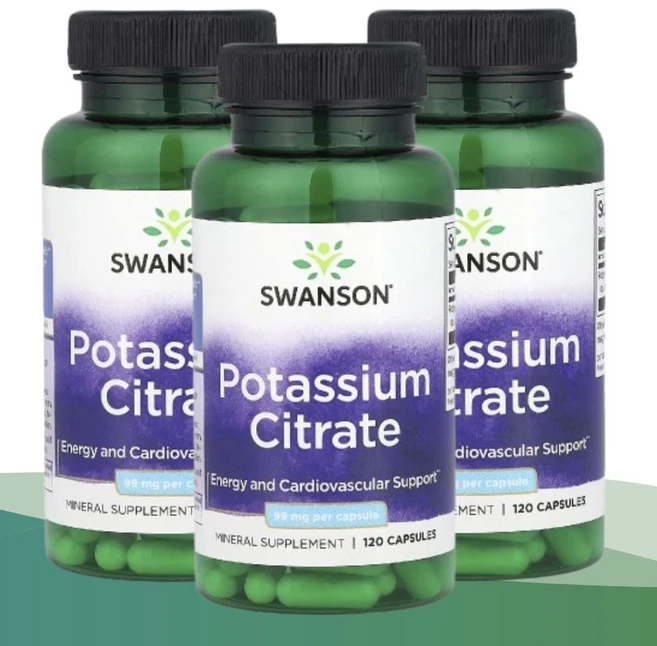 Swanson 스완슨 구연산 칼륨 99mg Potassium Citrate, 3개, 120정 - 쿠팡