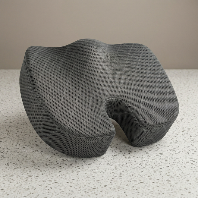 엘로어트 고밀도 메모리폼 기능성 엉덩이 꼬리뼈 방석, 블랙