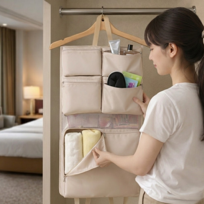 테리누아 걸이형캐리어 접이식 수납백 파우치