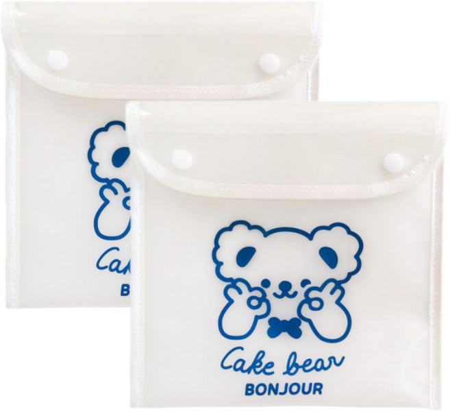 리틀데이지 반투명 납작 다용도 파우치 2개 세트