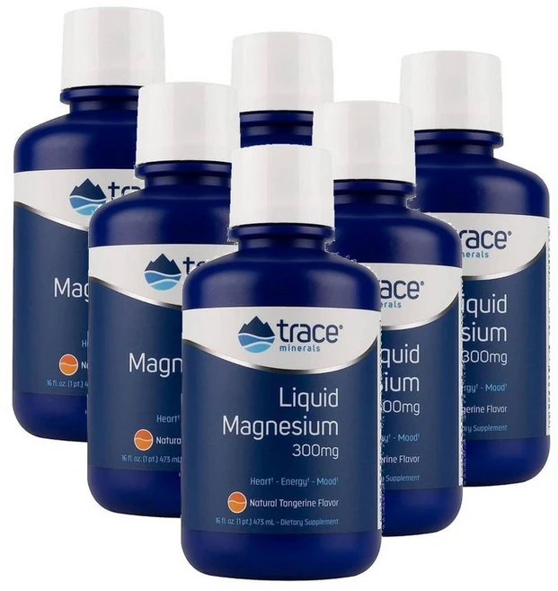 트레이스미네랄 액상 마그네슘 300mg Trace Minerals Liquid Magnesium, 6개, 473ml - 쿠팡