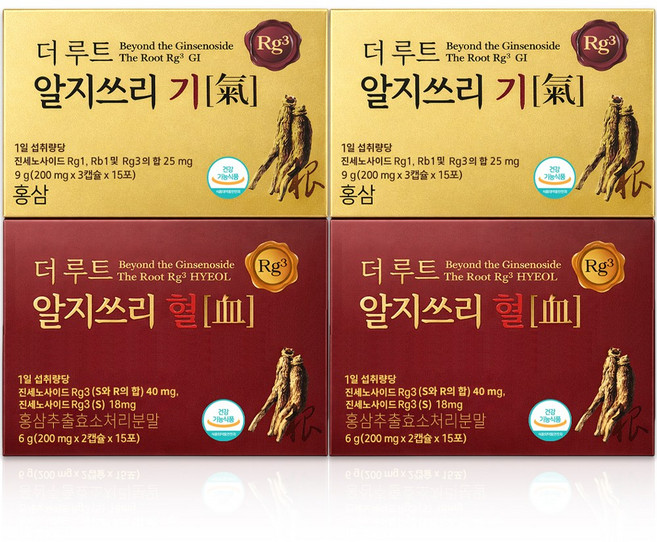 1개월 60포 더 루트 알지쓰리 올인원 Rg3 진세노사이드 홍삼 60포, 1개, 60회분