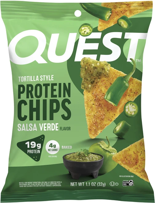 퀘스트뉴트리션 토르티야 스타일 프로틴 칩 살사 베르데 8개입, 1개, 256g - 쿠팡
