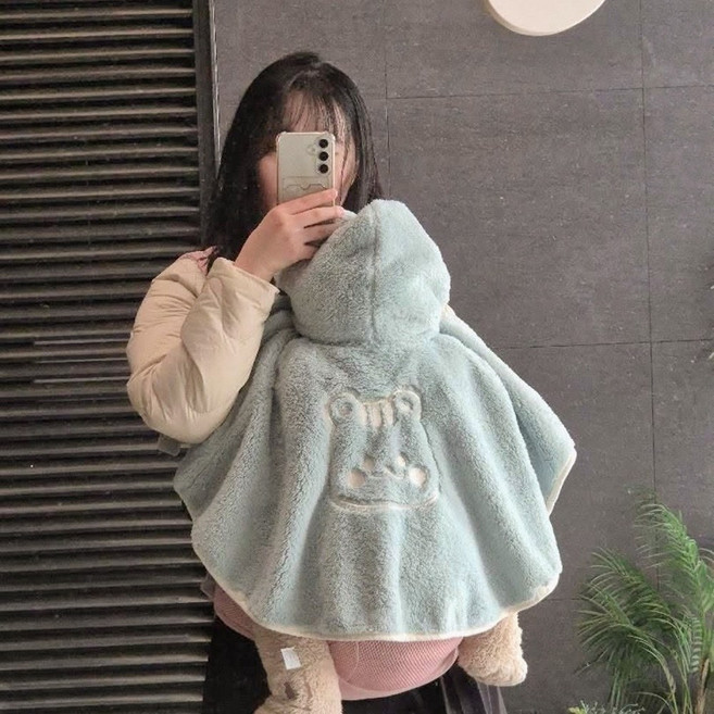 돗투돗 큐비 벨보아 겨울 아기 망토블랭킷 아기띠 사용가능, 돗람이(민트)