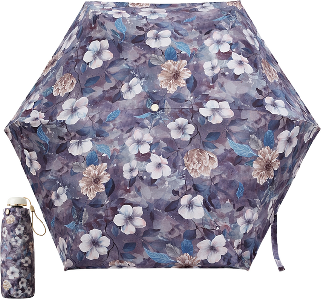 초경량 5단 UV차단 암막 양산우산 블루밍 캔버스