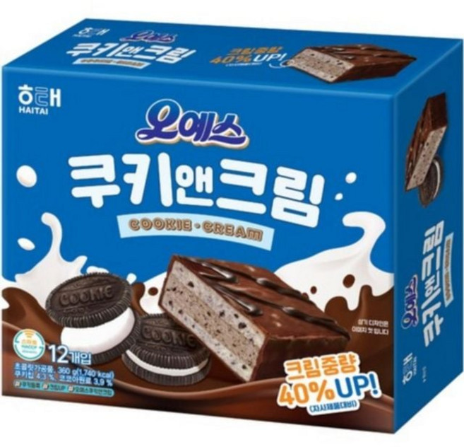 해태 오예스 쿠키앤크림 (360g)+모티브코리아Shop, 빠른배송