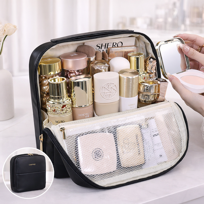 화장품 여행 파우치 스탠딩 대용량 휴대용