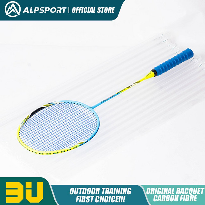배드민턴 ET RR 카본 POWER 하이텐션 2개 공격 위한 라켓 RA G5 포장 손잡이 챔피언십을 ALPSPORT 1개 22LBS BADM 모델 가방 3U, 1PCS Blue AirFilm