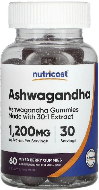 뉴트리코스트 아쉬아간다 구미젤리 60개 아슈와간다, 1개, 60정 - 쿠팡