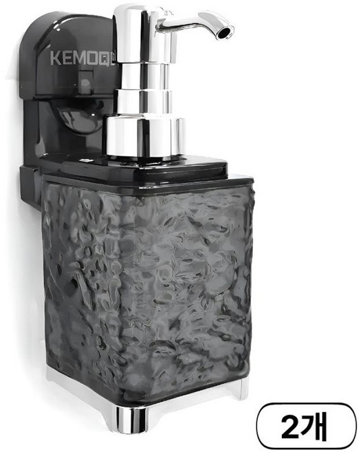 루엔루디 무타공 샴푸통 욕실 디스펜서 2구, 2개, 그레이
