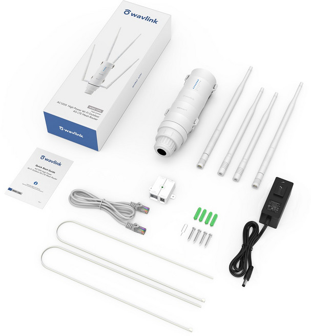 Wavlink 4G LTE AC1200 SIM 카드 슬롯이 있는 고전력 실외 Wi-Fi 라우터 5G 2.4G1000Mbps 이더넷 WAN/LAN, 옵션02 UK Plug, 1개