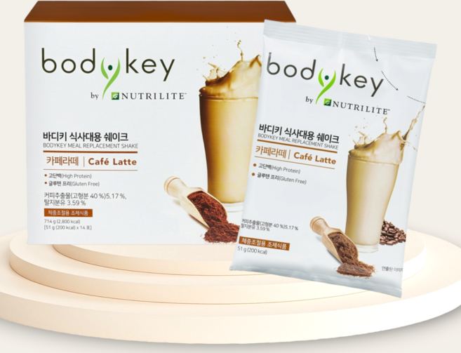 암웨이 바디키 식사대용 쉐이크 카페라떼, 14개, 51g