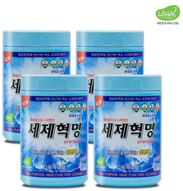 세제혁명 프리미엄 700g 4통, 4박스