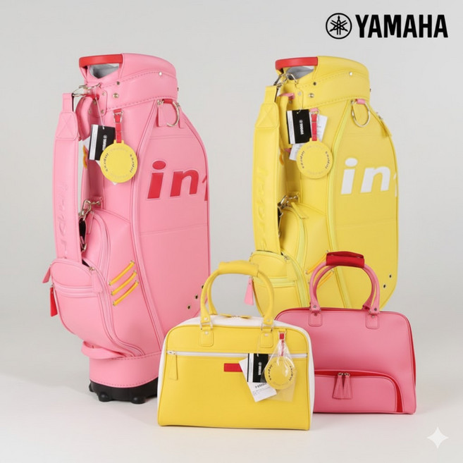 [야마하] 인프레스 여성 바퀴형 휠 캐디백 보스턴백 세트 골프가방, 컬러:핑크