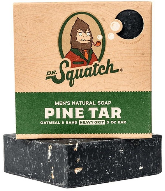 Dr. Squatch 헤비 그릿이 있는 남성용 올 내추럴 바 비누 파인 타르 213366, 5 Ounce (Pack of 1)