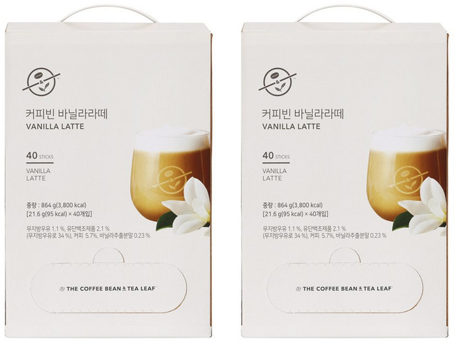 커피빈 바닐라라떼, 21.6g, 2개, 40개입