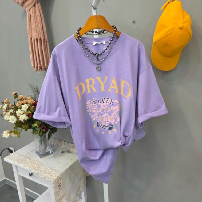 실버벨 플라워 면100% 반팔티셔츠