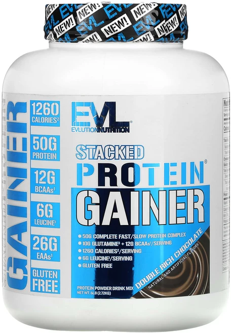 건강챙기세요 EVLution Nutrition Stacked Protein Gateer 더블 리치 초콜릿 2.72kg(6lbs) 백살까지오래오래, EVLutionNutritionStackedProtei, 2.72kg, 1개 - 쿠팡