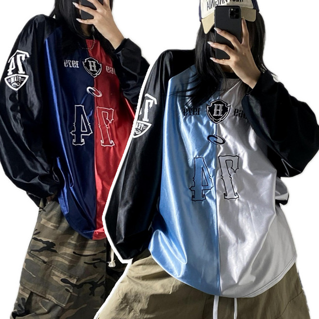 반반 74 반짝 져지 긴팔 댄서복 줌바닷컴 방송댄스의상 댄스복 무대의상 축제 블록코어, 화이트