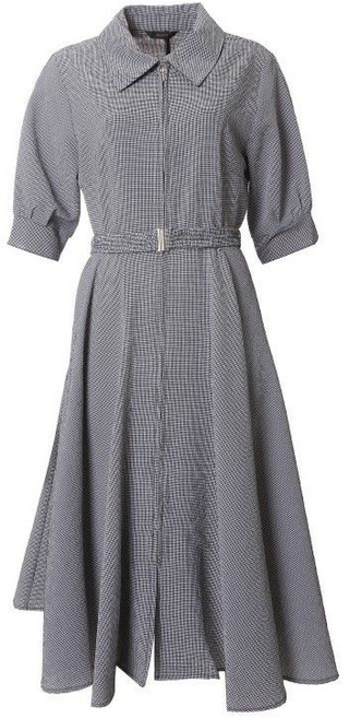 [국내백화점] 지고트 체크 집업 원피스 체크포인트 집업룩