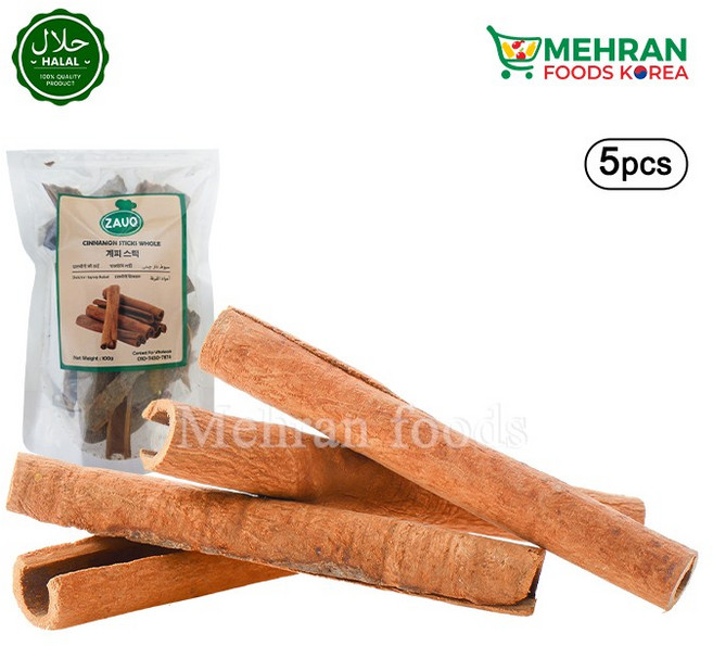 ZAUQ Cinnamon Whole (Spices) 100g Daar Cheeni / 통계피 (향신료), 5개