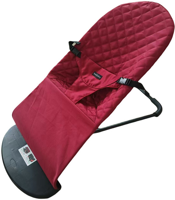 DIU 嬰兒搖搖椅嬰兒悠悠車搖籃搖搖籃牀哄娃神器搖搖椅躺椅哄睡安撫椅, 1件, 酒紅色菱形款:+木珠玩具