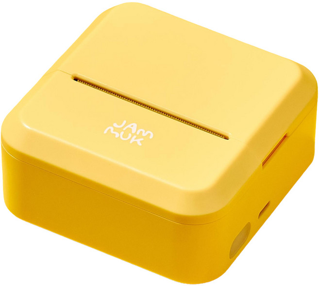 잼먹 휴대용 네임스티커 미니 라벨기 라벨프린터, 1개, S2_옐로우