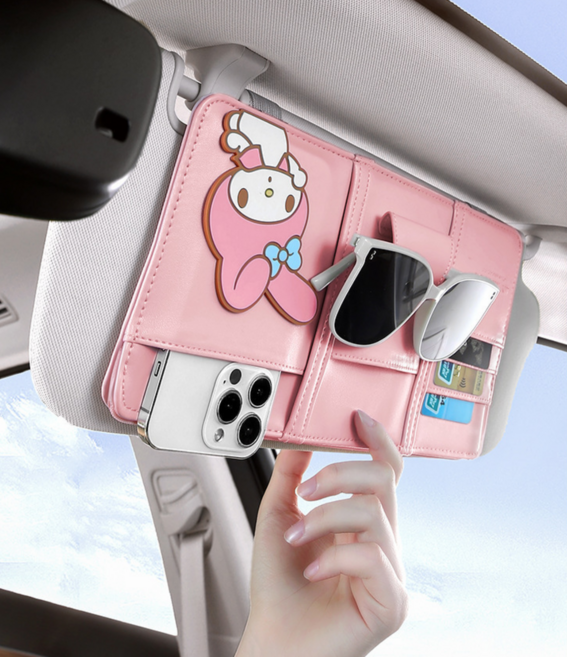 산리오 차량용 썬바이저 포켓 카드수납 선글라스 거치대, 마이멜로디, 1개